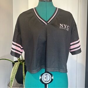 Black and Pink NYC Women's Jersey Top